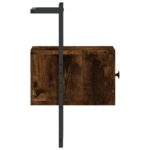 Table de chevet murale chêne fumé 35x30x51 cm cm – Image 4