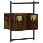 Table de chevet murale chêne fumé 35x30x51 cm cm – Image 5