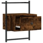 Table de chevet murale chêne fumé 35x30x51 cm cm – Image 6