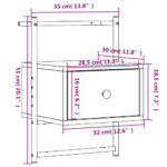 Table de chevet murale chêne fumé 35x30x51 cm cm – Image 8