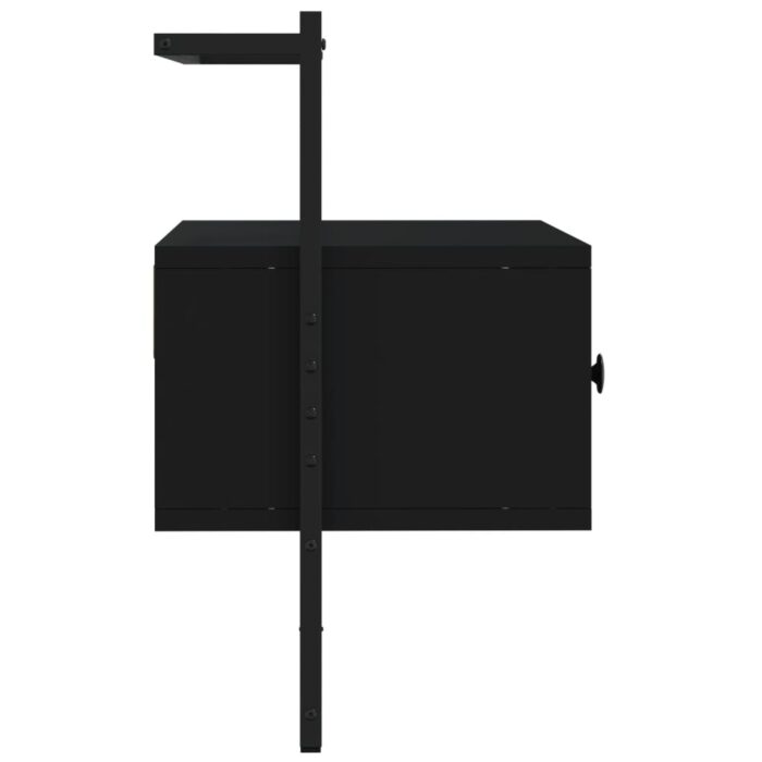 Meuble TV mural noir 60,5x30x51 cm bois d'ingénierie – Image 2