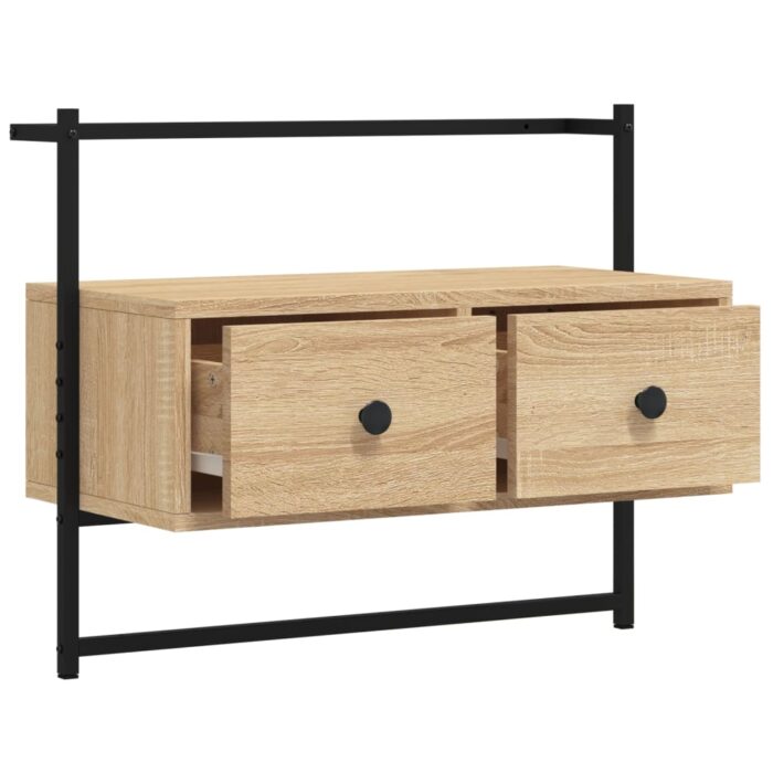 Meuble TV mural chêne sonoma 60,5x30x51 cm bois d'ingénierie – Image 3