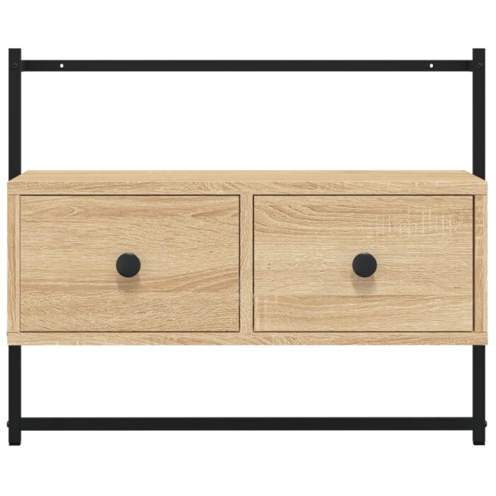 Meuble TV mural chêne sonoma 60,5x30x51 cm bois d'ingénierie – Image 4