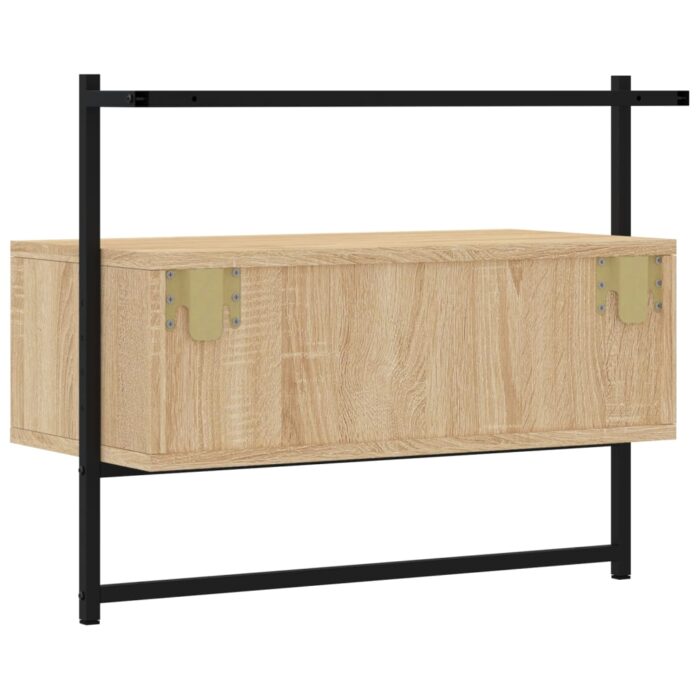 Meuble TV mural chêne sonoma 60,5x30x51 cm bois d'ingénierie – Image 5