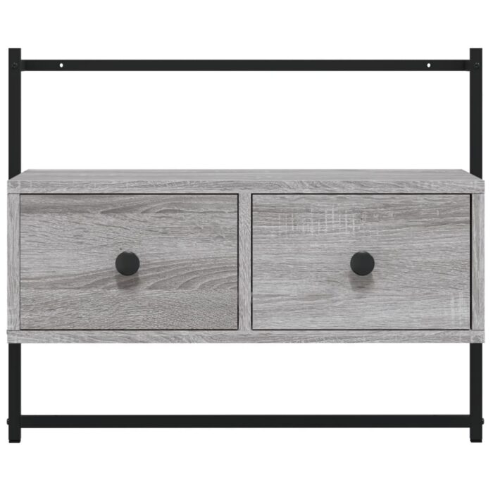 Meuble TV mural sonoma gris 60,5x30x51 cm bois d'ingénierie – Image 4