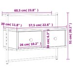 Meuble TV mural sonoma gris 60,5x30x51 cm bois d'ingénierie – Image 7