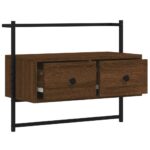Meuble TV mural chêne marron 60,5x30x51 cm bois d'ingénierie – Image 3