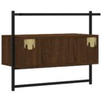 Meuble TV mural chêne marron 60,5x30x51 cm bois d'ingénierie – Image 5