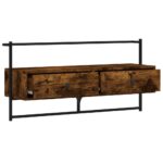 Meuble TV mural chêne fumé 100,5x30x51 cm bois d'ingénierie – Image 4