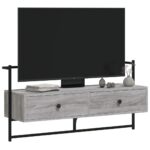 Meuble TV mural sonoma gris 100,5x30x51 cm bois d'ingénierie – Image 2