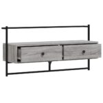 Meuble TV mural sonoma gris 100,5x30x51 cm bois d'ingénierie – Image 4