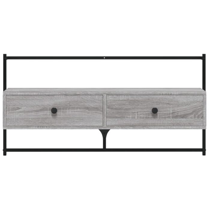 Meuble TV mural sonoma gris 100,5x30x51 cm bois d'ingénierie – Image 5