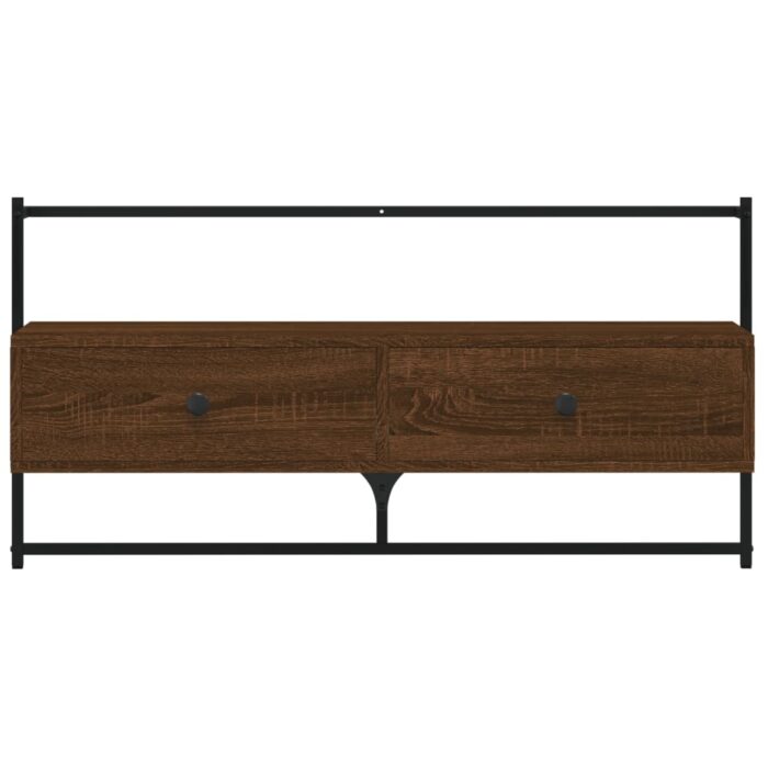 Meuble TV mural chêne marron 100,5x30x51 cm bois d'ingénierie – Image 5