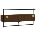 Meuble TV mural chêne marron 100,5x30x51 cm bois d'ingénierie – Image 6