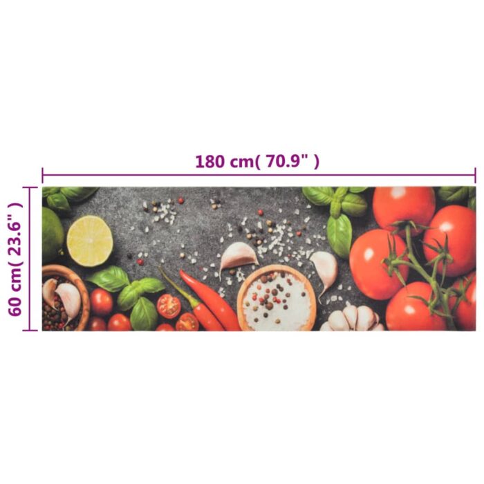 Tapis de cuisine lavable impression légumes 60x180 cm velours – Image 4