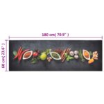 Tapis de cuisine lavable impression d'épices 60x180 cm velours – Image 4
