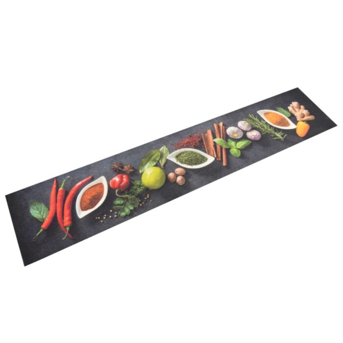 Tapis de cuisine lavable impression d'épices 60x300 cm velours – Image 1