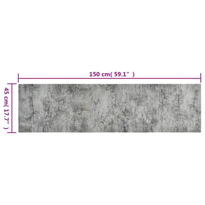 Tapis de cuisine lavable impression béton 45x150 cm velours – Image 4