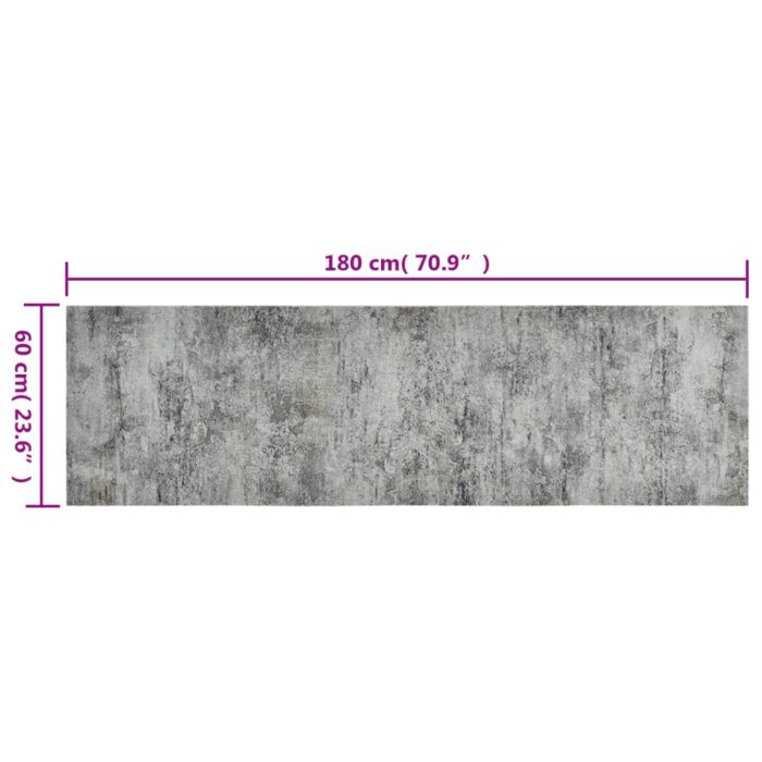 Tapis de cuisine lavable impression béton 60x180 cm velours – Image 4