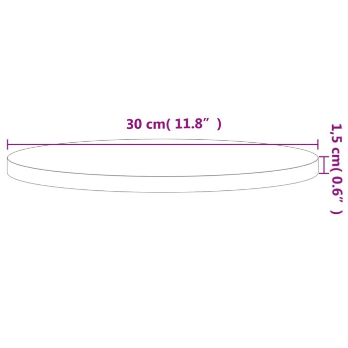 Dessus de table Ø30x1,5 cm rond bois massif de hêtre – Image 2