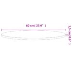 Dessus de table Ø60x1,5 cm rond bois massif de hêtre – Image 2