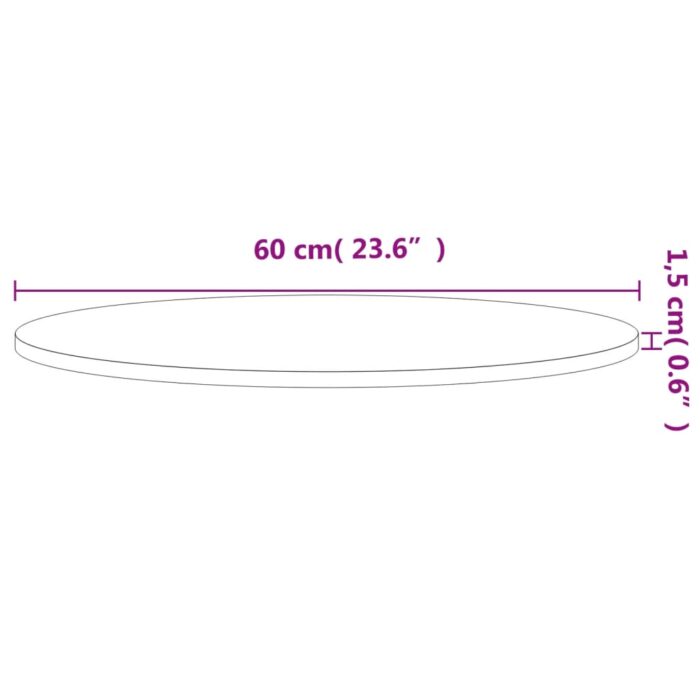 Dessus de table Ø60x1,5 cm rond bois massif de hêtre – Image 2