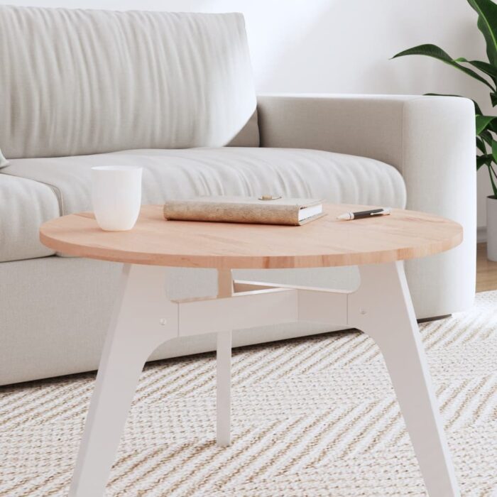 Dessus de table Ø60x1,5 cm rond bois massif de hêtre – Image 1