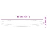 Dessus de table Ø80x2,5 cm rond bois massif de hêtre – Image 2