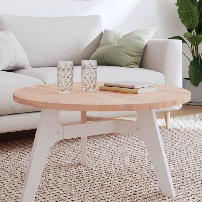 Dessus de table Ø80x2,5 cm rond bois massif de hêtre – Image 1
