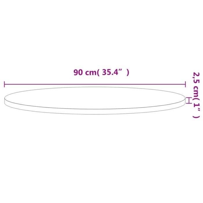 Dessus de table Ø90x2,5 cm rond bois massif de hêtre – Image 2