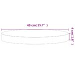 Dessus de table Ø40x4 cm rond bois massif de hêtre – Image 2