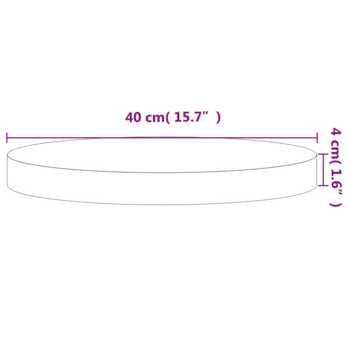 Dessus de table Ø40x4 cm rond bois massif de hêtre – Image 2