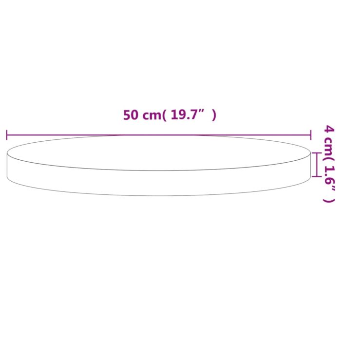 Dessus de table Ø50x4 cm rond bois massif de hêtre – Image 2
