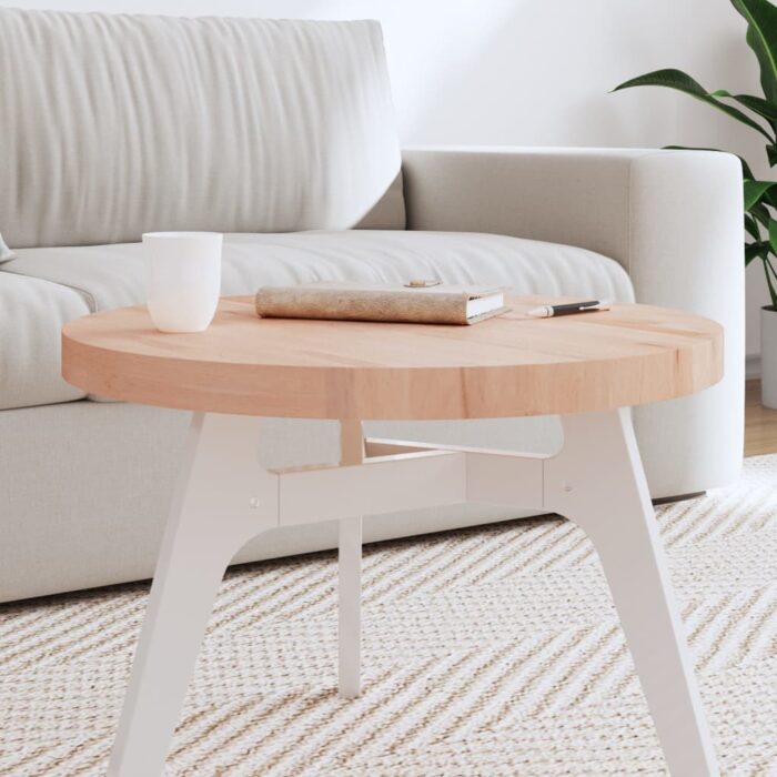 Dessus de table Ø60x4 cm rond bois massif de hêtre – Image 1