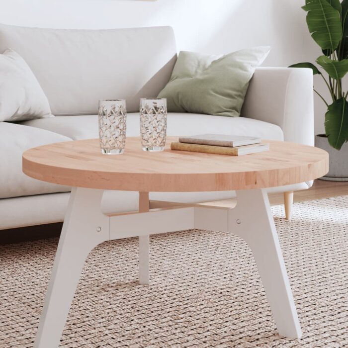 Dessus de table Ø80x4 cm rond bois massif de hêtre – Image 1