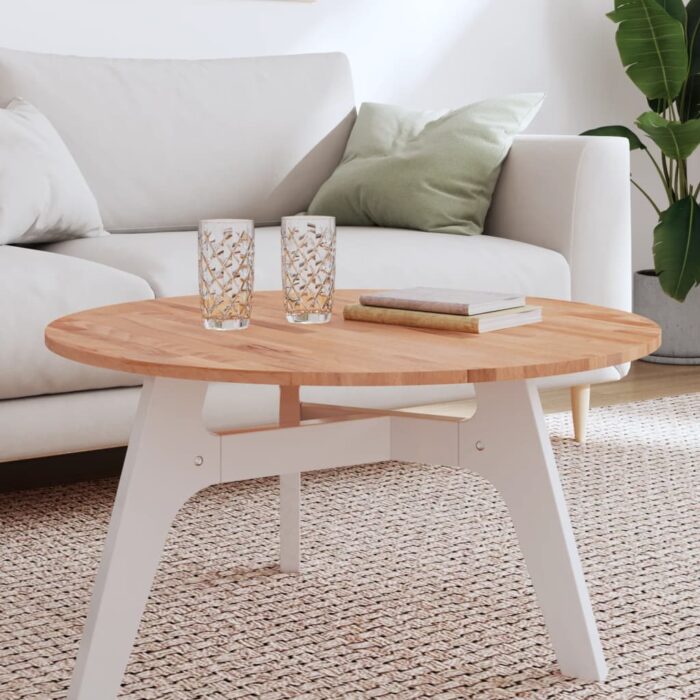 Dessus de table Ø80x1,5 cm rond bois massif de hêtre – Image 1