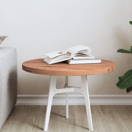 Dessus de table Ø50x2,5 cm rond bois massif de hêtre