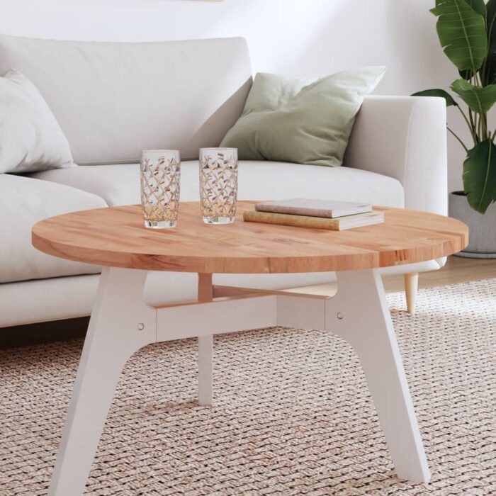 Dessus de table Ø80x2,5 cm rond bois massif de hêtre – Image 1