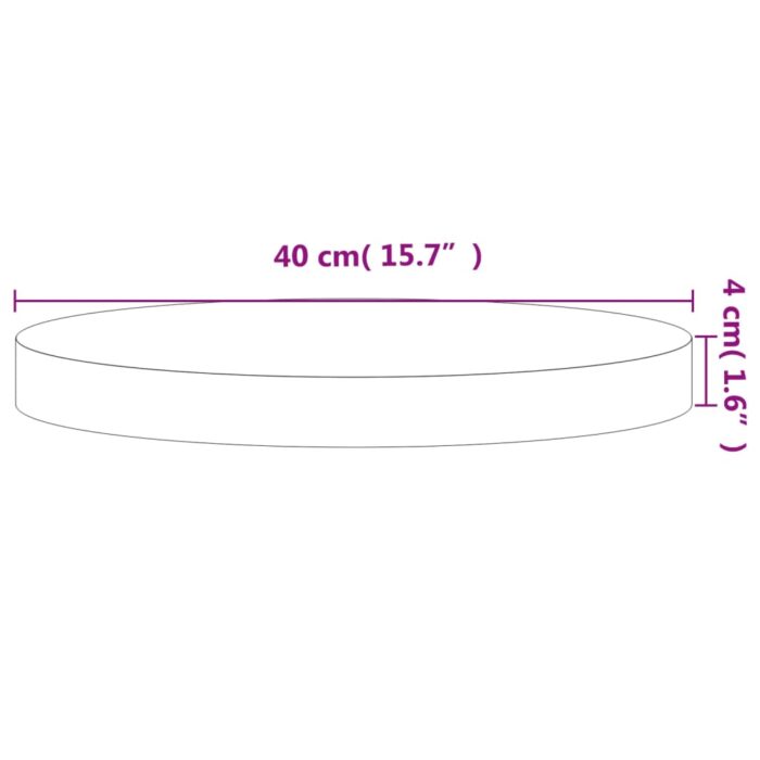 Dessus de table Ø40x4 cm rond bois massif de hêtre – Image 2