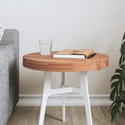 Dessus de table Ø40x4 cm rond bois massif de hêtre