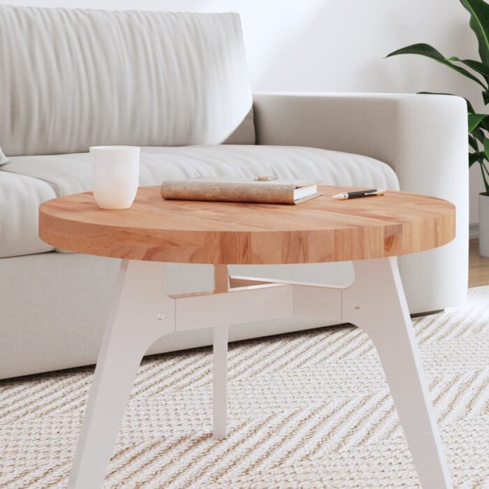 Dessus de table Ø60x4 cm rond bois massif de hêtre – Image 1