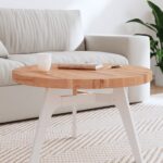 Dessus de table Ø70x4 cm rond bois massif de hêtre