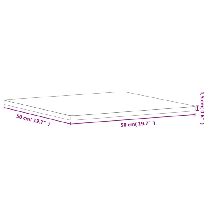 Dessus de table 50x50x1,5 cm carré bois massif de hêtre – Image 5