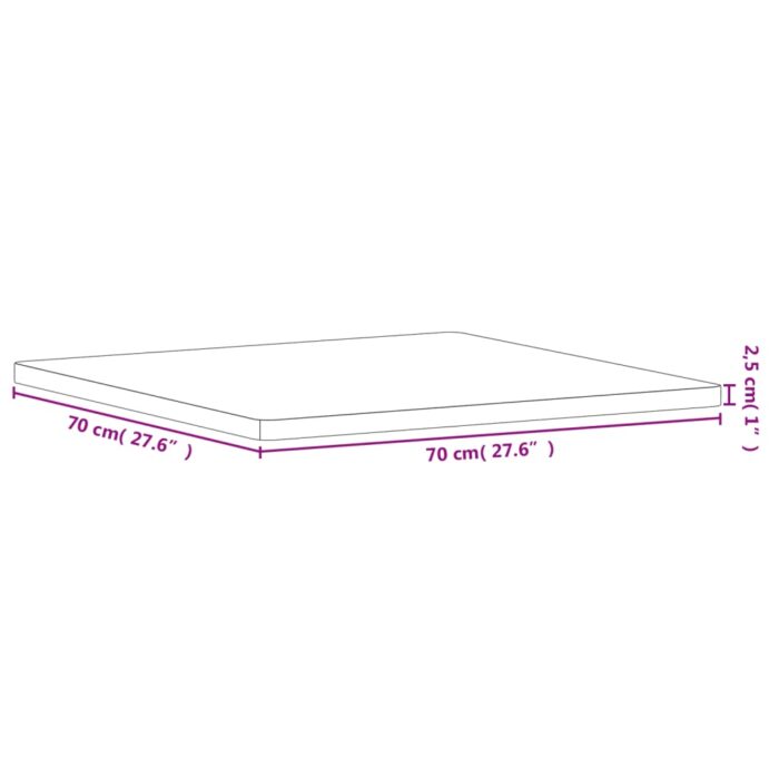Dessus de table 70x70x2,5 cm carré bois massif de hêtre – Image 5