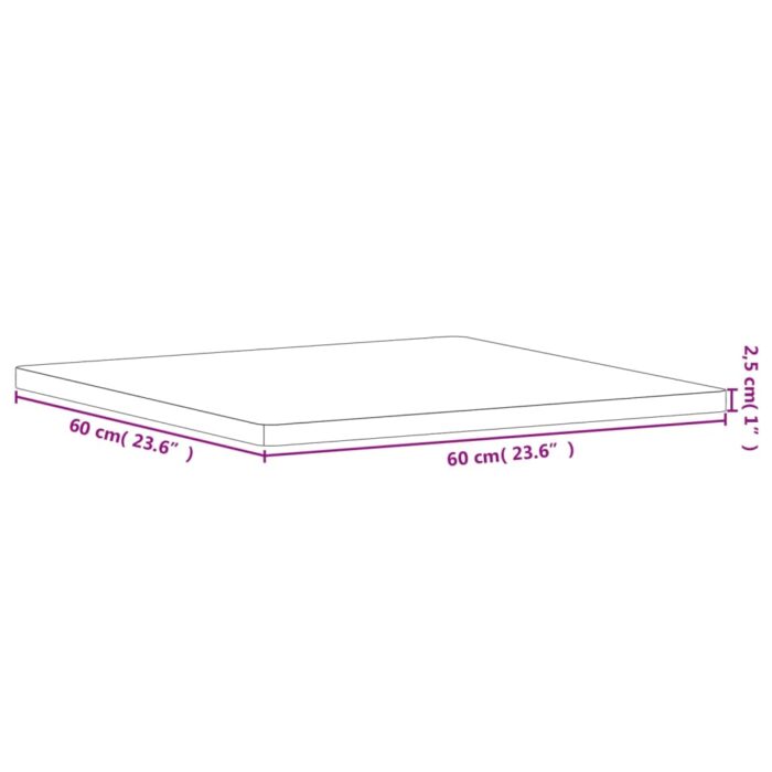 Dessus de table 40x40x2,5 cm carré bois massif de hêtre – Image 5