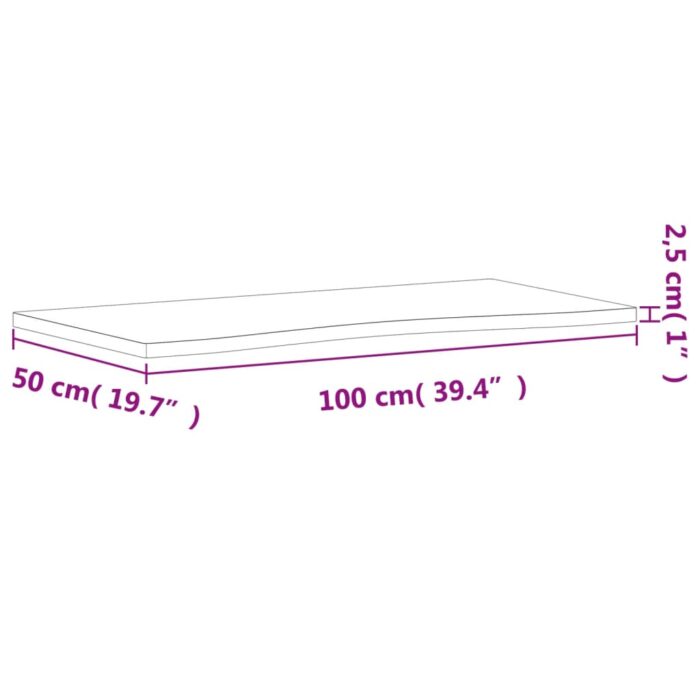 Dessus de bureau 100x(45-50)x2,5 cm bois massif de hêtre – Image 6