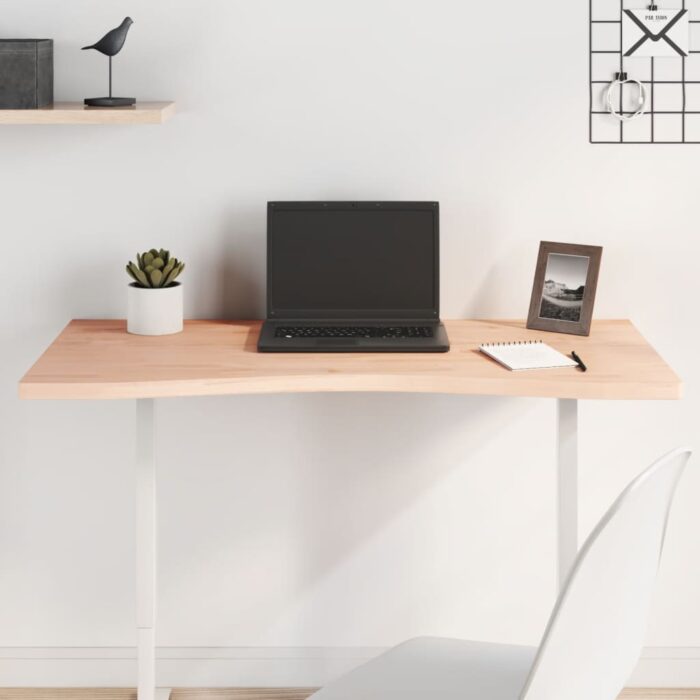 Dessus de bureau 100x(45-50)x2,5 cm bois massif de hêtre – Image 1