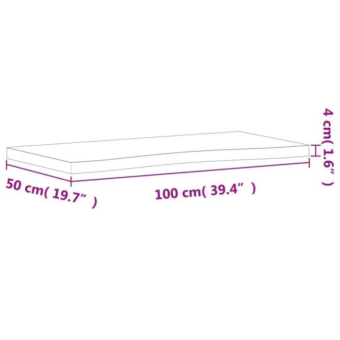 Dessus de bureau 100x(45-50)x4 cm bois massif de hêtre – Image 6