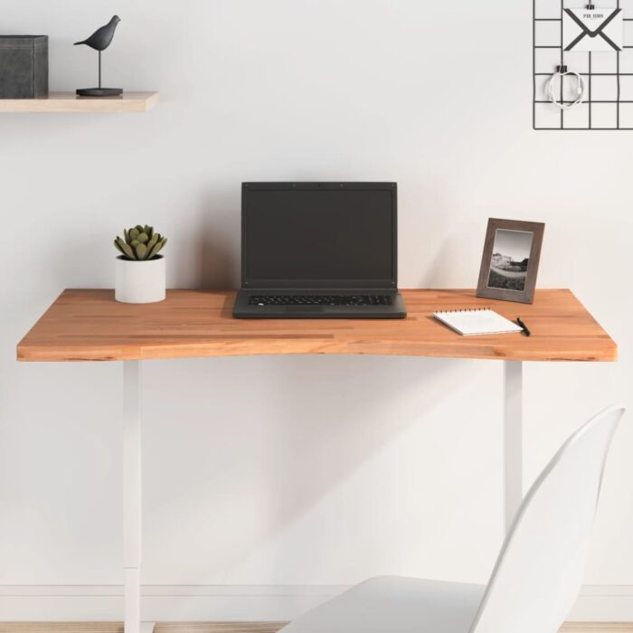 Dessus de bureau 100x(45-50)x2,5 cm bois massif de hêtre – Image 1