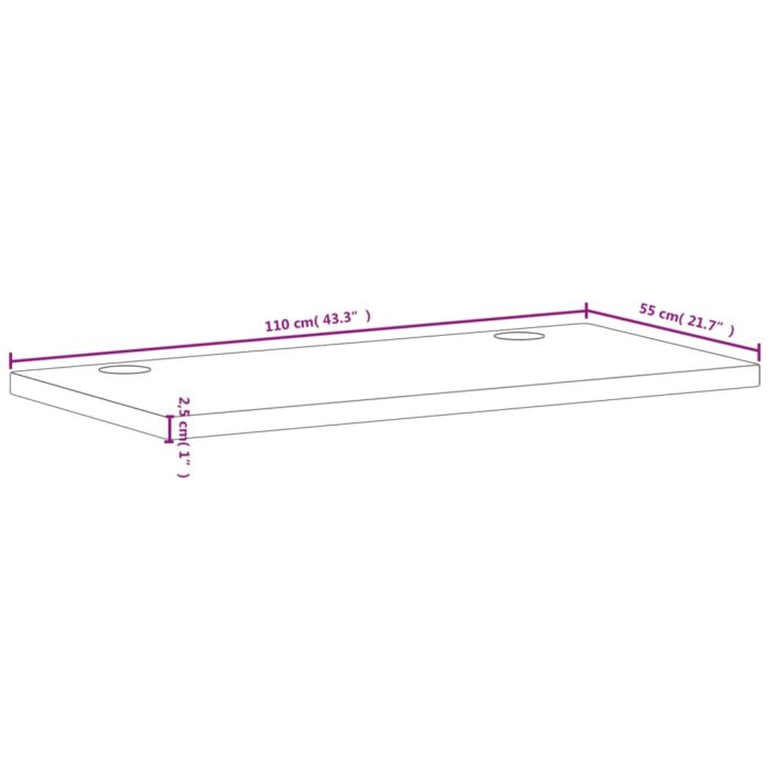 Dessus de bureau 110x55x2,5 cm bois massif de hêtre – Image 5